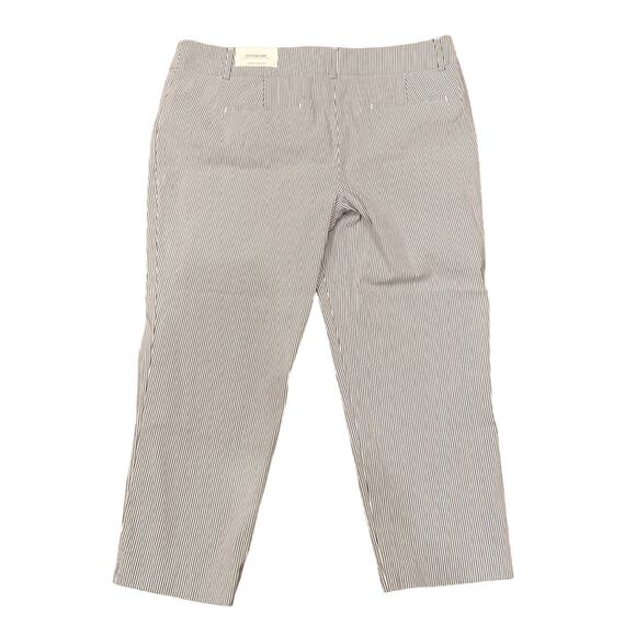 NWT ANN TAYLOR Signature White Blue Striped Ankle Trouser 16 - Picture 6 of 7
